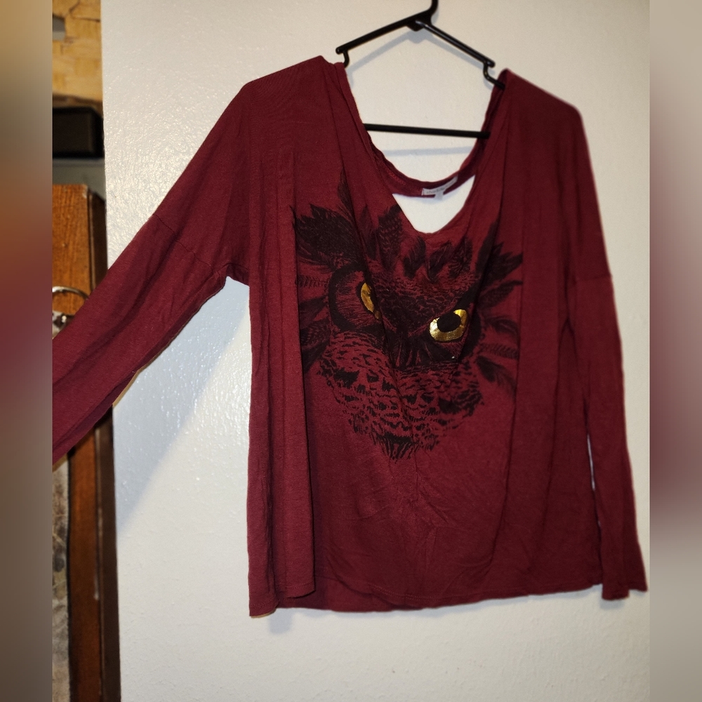 Dark red long sleeve shirt